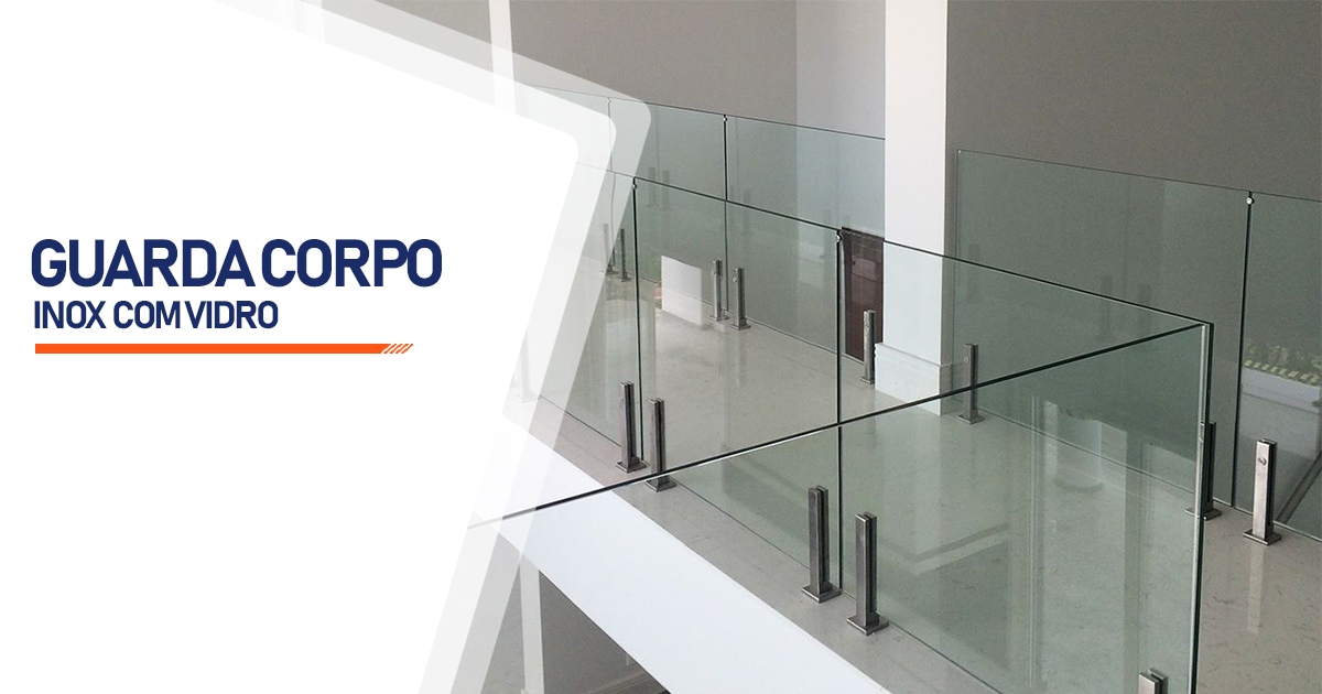 Guarda Corpo de Inox com Vidro  Blumenau